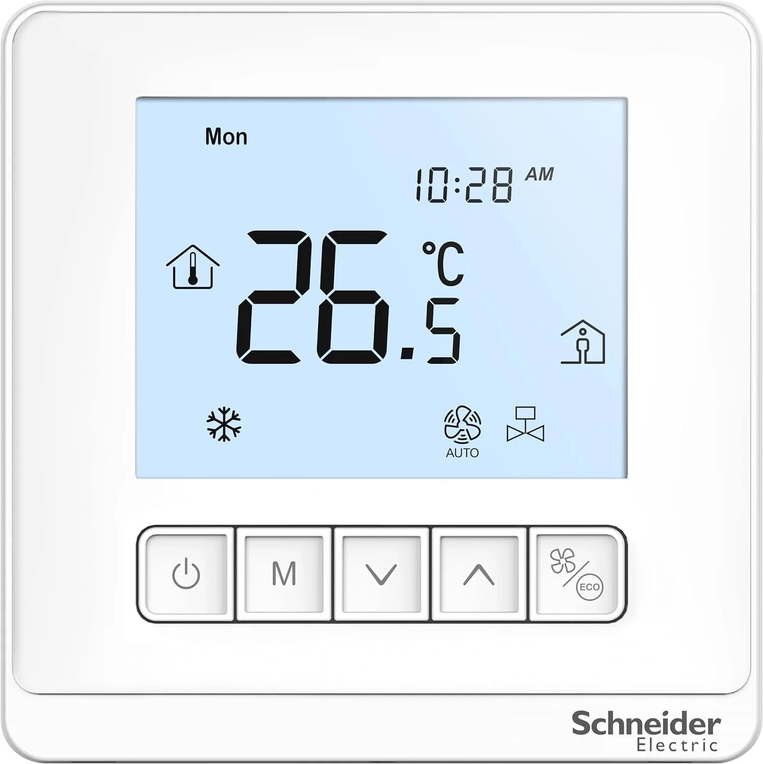 Schneider Space Logic Digital Thermostat Fan Coil On/Off LCD 2P 3 Fans TC903-3A2L