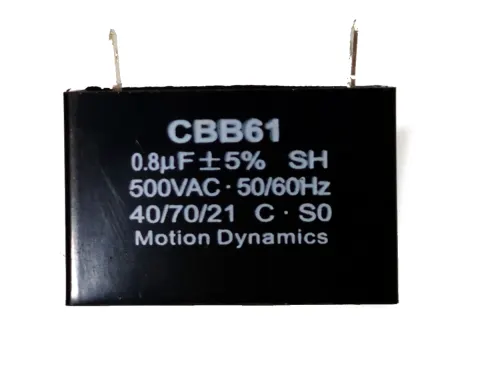 CBB61 Start/Run Capacitor 0.8 µF 500 V AC Terminal Type