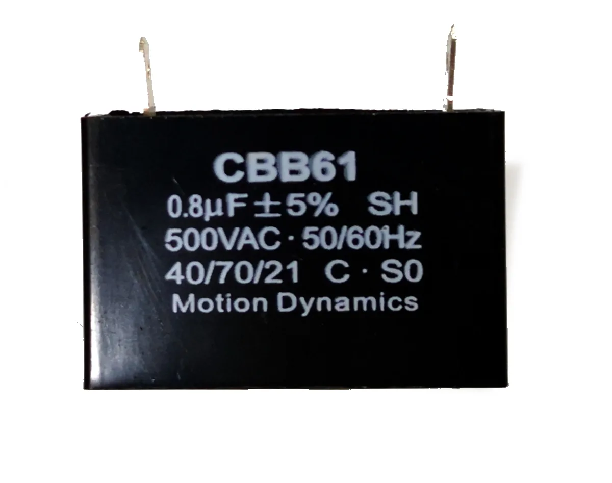 CBB61 Start/Run Capacitor 0.8 µF 500 V AC Terminal Type CBB61 Start/Run Capacitor 0.8 µF 500 V AC Terminal Type