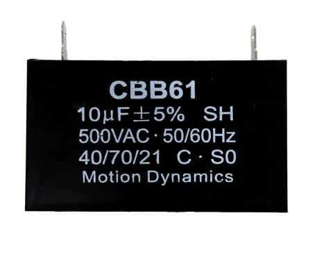 CBB61 Start/Run Capacitor 10 µF 500 V AC Terminal Type