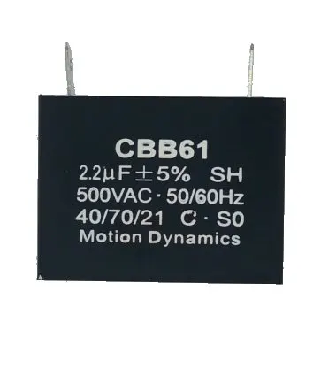 CBB61 Start/Run Capacitor 2.2 µF 500 V AC Terminal Type