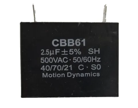 CBB61 Start/Run Capacitor 2.5 µF 500 V AC Terminal Type
