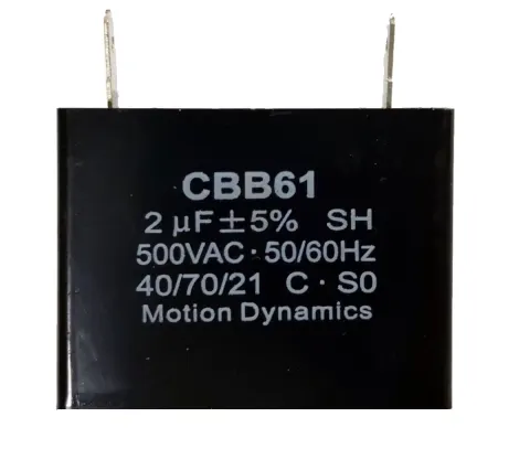 CBB61 Start/Run Capacitor 2 µF 500 V AC Terminal Type