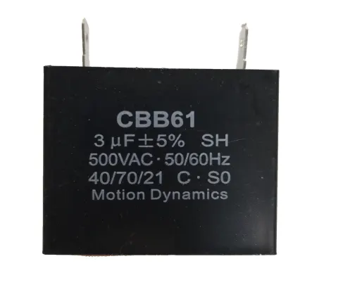 CBB61 Start/Run Capacitor 3 µF 500 V AC Terminal Type
