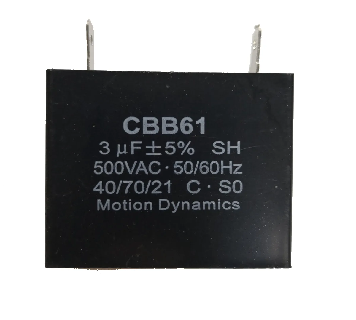 CBB61 Start/Run Capacitor 3 µF 500 V AC Terminal Type CBB61 Start/Run Capacitor 3 µF 500 V AC Terminal Type