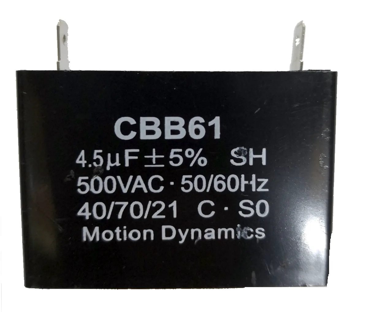 CBB61 Start/Run Capacitor 4.5 µF 500 V AC Terminal Type CBB61 Start/Run Capacitor 4.5 µF 500 V AC Terminal Type
