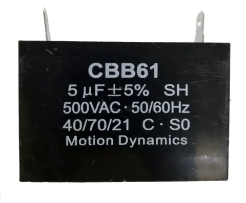 CBB61 Start/Run Capacitor 5 µF 500 V AC Terminal Type