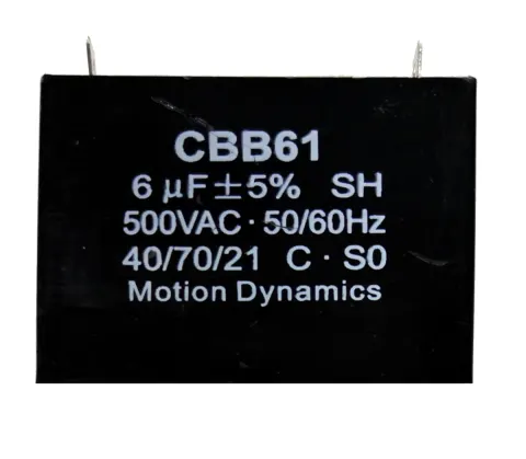 CBB61 Start/Run Capacitor 6 µF 500 V AC Terminal Type