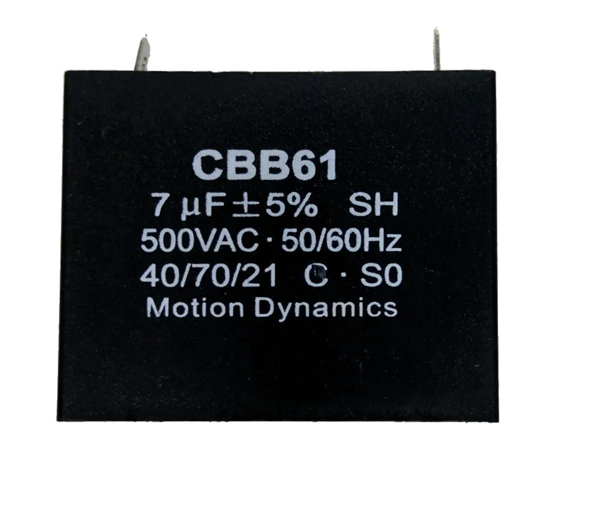 CBB61 Start/Run Capacitor 7 µF 500 V AC Terminal Type