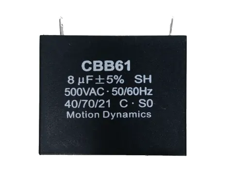 CBB61 Start/Run Capacitor 8 µF 500 V AC Terminal Type