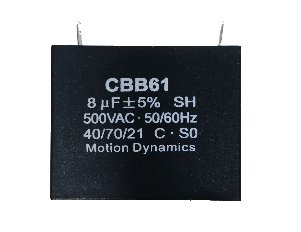 CBB61 Start/Run Capacitor 8 µF 500 V AC Terminal Type