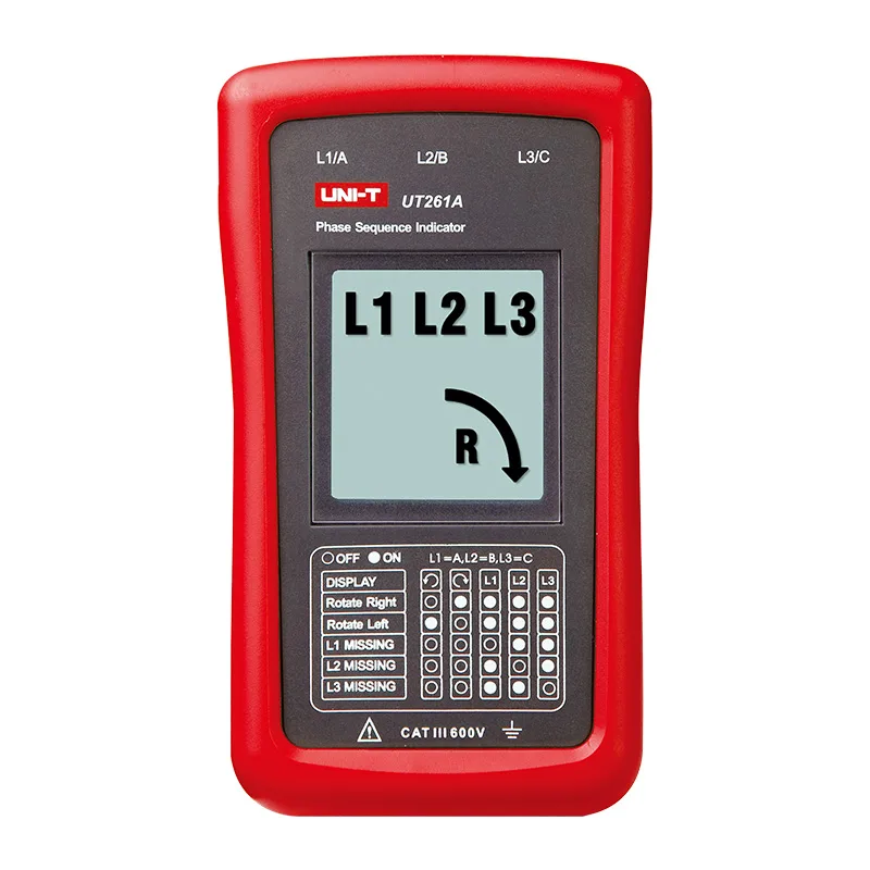 UT261 Series Phase Sequence and Motor Rotation Indicators - UNI-T Meters UT261 Series Phase Sequence and Motor Rotation Indicators - UNI-T Meters