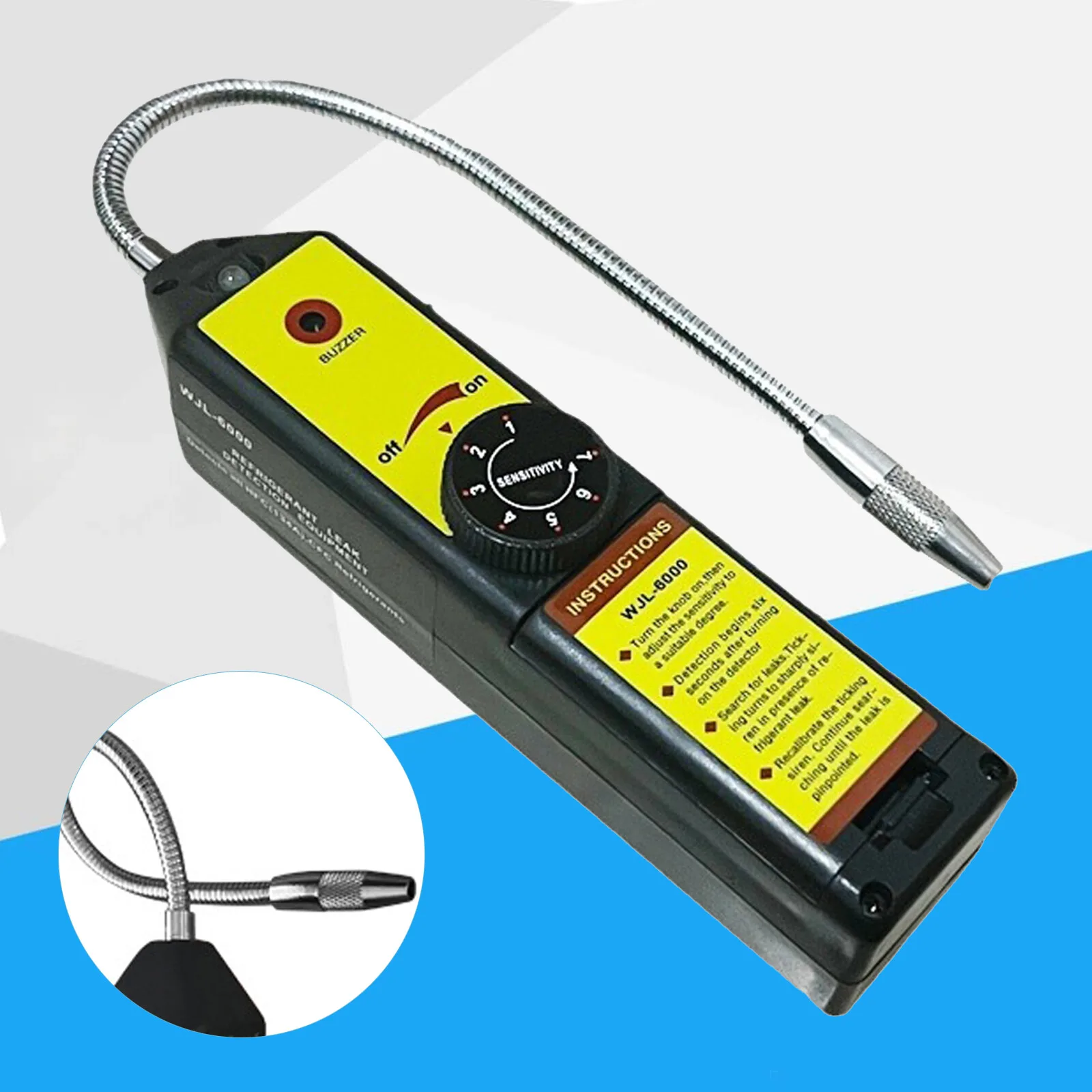 WJL-6000UV Freon Leak Detector HVAC Refrigerant AC Detector Halogen Gas Tester